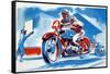 No. 4 Motorcycle-null-Framed Stretched Canvas