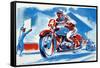 No. 4 Motorcycle-null-Framed Stretched Canvas