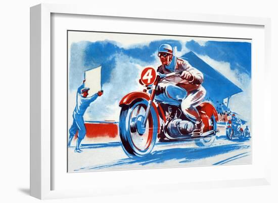 No. 4 Motorcycle-null-Framed Art Print