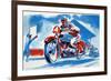 No. 4 Motorcycle-null-Framed Art Print