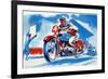 No. 4 Motorcycle-null-Framed Art Print