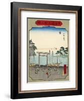 No.42 Shichirigahama Beach in Miya, 1865-null-Framed Giclee Print