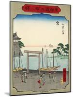 No.42 Shichirigahama Beach in Miya, 1865-null-Mounted Giclee Print