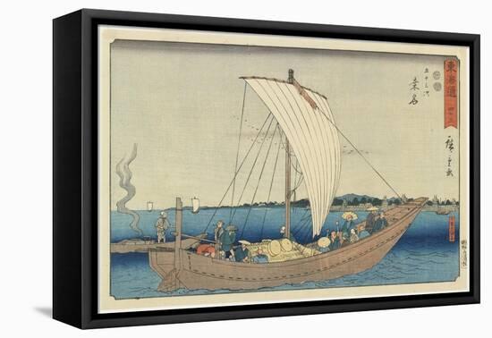 No.43: Kuwana, 1847-1852-Utagawa Hiroshige-Framed Stretched Canvas