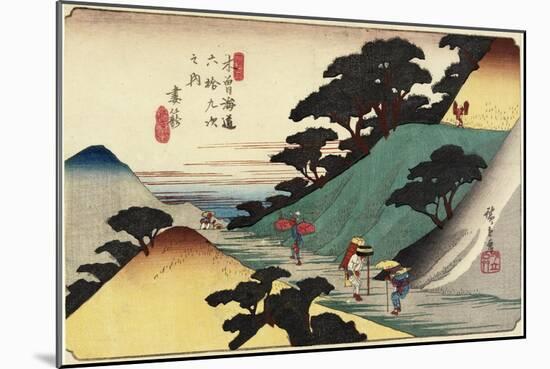 No.43 Tsumago, 1830-1844-Utagawa Hiroshige-Mounted Giclee Print
