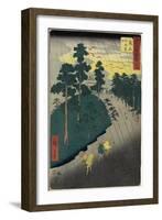 No.47 Rain and Thunder Storm, Kameyama, July 1855-Utagawa Hiroshige-Framed Giclee Print