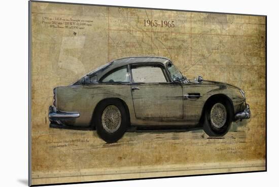 No. 5 Aston Martin DB5-Sidney Paul & Co.-Mounted Giclee Print