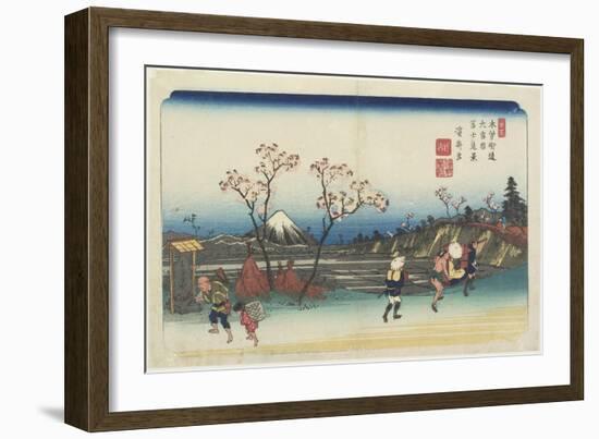 No.5: Distant View of Mt. Fuji as Seen from Omiya Station, 1830-1844-Keisai Eisen-Framed Giclee Print