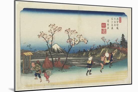 No.5: Distant View of Mt. Fuji as Seen from Omiya Station, 1830-1844-Keisai Eisen-Mounted Giclee Print