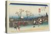 No.5: Distant View of Mt. Fuji as Seen from Omiya Station, 1830-1844-Keisai Eisen-Stretched Canvas