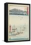 No. 53 Sailing Boats at Yabase Ferry Gate on Kusatsu Beach, Kusatsu, July 1855-Utagawa Hiroshige-Framed Stretched Canvas