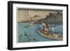 No.55 Cormorant Fishing Boat at Nagae River Near Koto Station, 1830-1844-Keisai Eisen-Framed Giclee Print