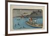 No.55 Cormorant Fishing Boat at Nagae River Near Koto Station, 1830-1844-Keisai Eisen-Framed Giclee Print