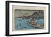 No.55 Cormorant Fishing Boat at Nagae River Near Koto Station, 1830-1844-Keisai Eisen-Framed Giclee Print