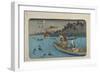 No.55 Cormorant Fishing Boat at Nagae River Near Koto Station, 1830-1844-Keisai Eisen-Framed Giclee Print