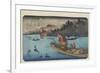 No.55 Cormorant Fishing Boat at Nagae River Near Koto Station, 1830-1844-Keisai Eisen-Framed Giclee Print