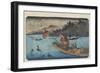 No.55 Cormorant Fishing Boat at Nagae River Near Koto Station, 1830-1844-Keisai Eisen-Framed Giclee Print