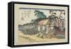 No.6: Kamo Shrine Near Ageo Station, 1830-1844-Keisai Eisen-Framed Stretched Canvas