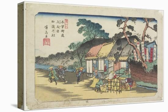 No.6: Kamo Shrine Near Ageo Station, 1830-1844-Keisai Eisen-Stretched Canvas