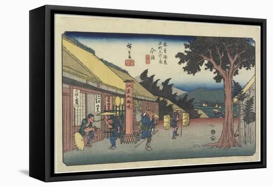 No. 60 Imazu, 1830-1844-Utagawa Hiroshige-Framed Stretched Canvas