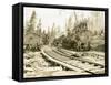 No. Camp, C.H. Clemons Logging Co, Melbourne, WA, 1918-Clark Kinsey-Framed Stretched Canvas