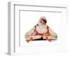 No Christmas Problem Now (or Santa with a Parker Pen)-Norman Rockwell-Framed Giclee Print