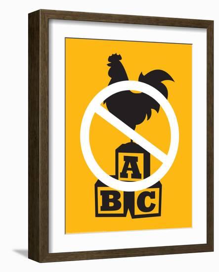 No Cock Blocking-J.J. Brando-Framed Art Print