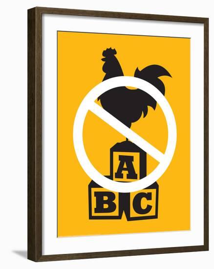 No Cock Blocking-J.J. Brando-Framed Art Print