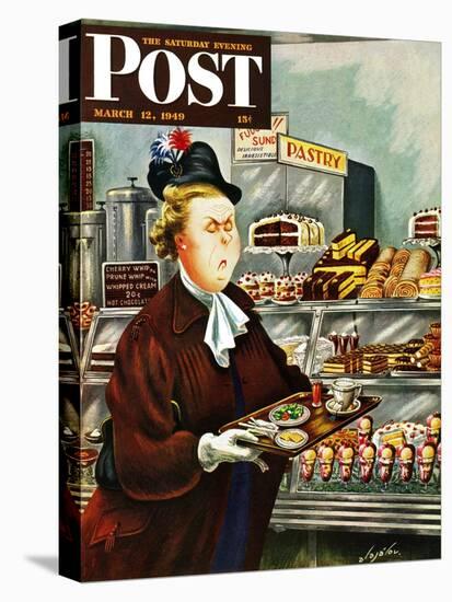 "NO Desserts," Saturday Evening Post Cover, March 12, 1949-Constantin Alajalov-Stretched Canvas
