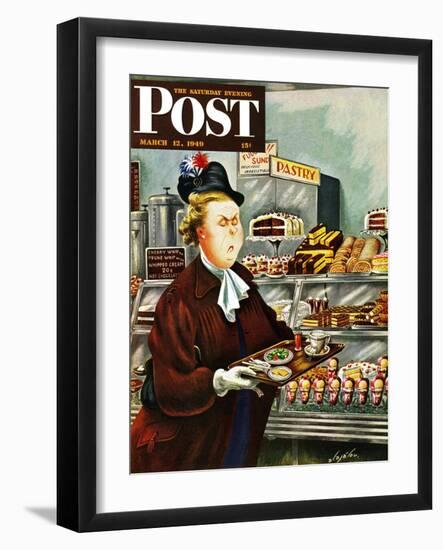 "NO Desserts," Saturday Evening Post Cover, March 12, 1949-Constantin Alajalov-Framed Premium Giclee Print