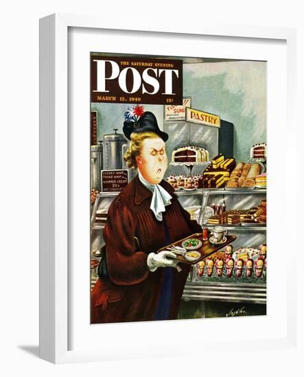 "NO Desserts," Saturday Evening Post Cover, March 12, 1949-Constantin Alajalov-Framed Premium Giclee Print