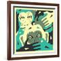 No Evil-Jazzberry Blue-Framed Premium Giclee Print