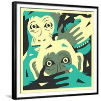 No Evil-Jazzberry Blue-Framed Premium Giclee Print