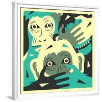 No Evil-Jazzberry Blue-Framed Premium Giclee Print