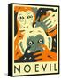 No Evil-Jazzberry Blue-Framed Stretched Canvas