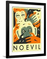 No Evil-Jazzberry Blue-Framed Art Print