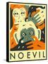 No Evil-Jazzberry Blue-Framed Stretched Canvas