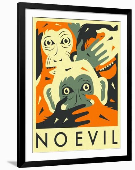 No Evil-Jazzberry Blue-Framed Art Print