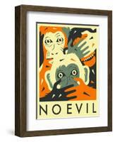 No Evil-Jazzberry Blue-Framed Art Print