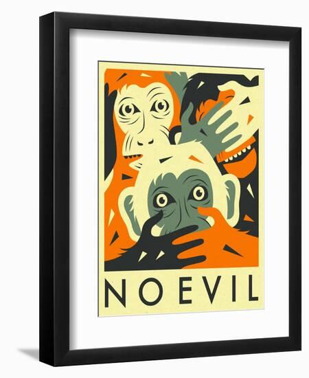 No Evil-Jazzberry Blue-Framed Art Print