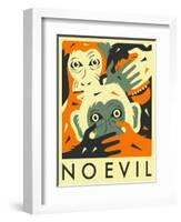 No Evil-Jazzberry Blue-Framed Art Print