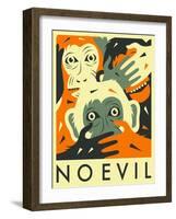 No Evil-Jazzberry Blue-Framed Art Print