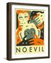 No Evil-Jazzberry Blue-Framed Art Print