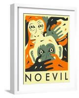 No Evil-Jazzberry Blue-Framed Art Print
