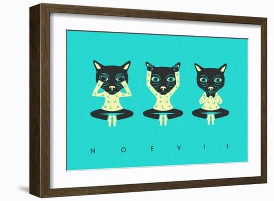 No Evil-Jazzberry Blue-Framed Art Print