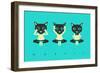 No Evil-Jazzberry Blue-Framed Art Print