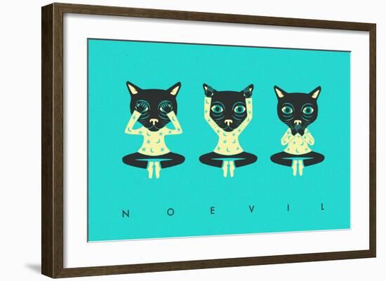 No Evil-Jazzberry Blue-Framed Art Print