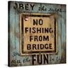 No Fishing-Janet Kruskamp-Stretched Canvas