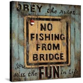 No Fishing-Janet Kruskamp-Stretched Canvas