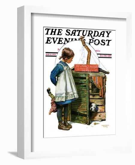 "No Girls Allowed," Saturday Evening Post Cover, May 15, 1926-Lawrence Toney-Framed Giclee Print